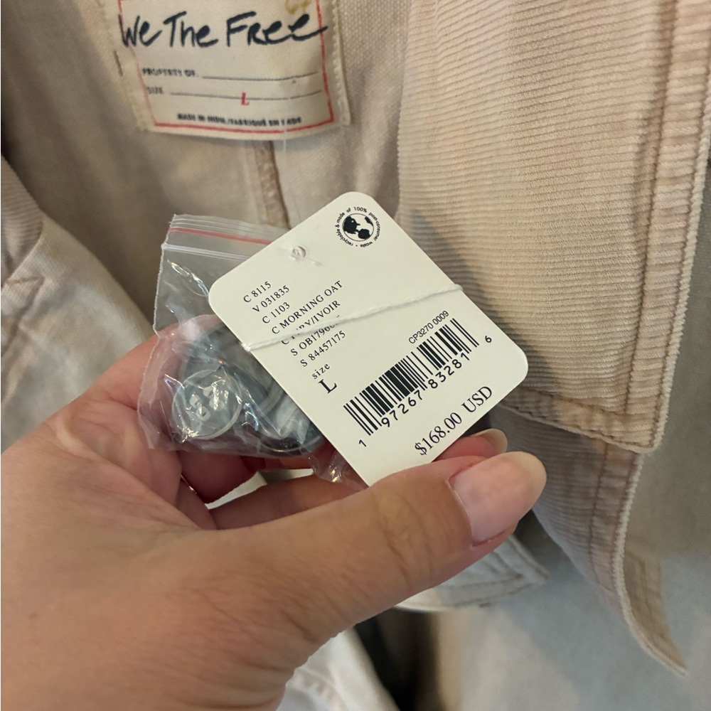 Nwt Free People We The Free People Viva Surplus Double Breasted Oatmeal Jacket - Picture 6 of 6